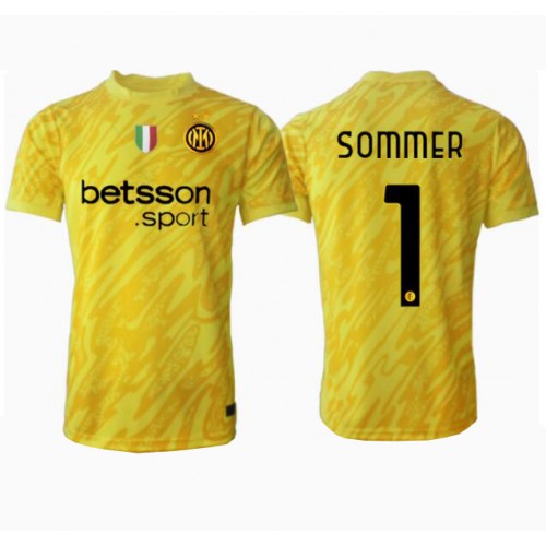Fotbalové Dres Inter Milan Yann Sommer #1 Brankářské Venkovní 2024-25 Krátký Rukáv